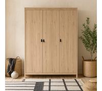 Wyld Haus Wildberry 3-Door Natural Oak Wardrobe Jackson Hickory Finish