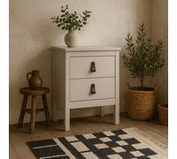 Wyld Haus Wildberry Cashmere Bedside Table 2 Drawers Matt Cream Finish
