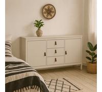 Wyld Haus Wildberry Cashmere Wooden Sideboard 2 Doors 3 Drawers Matt Finish