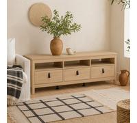 Wyld Haus Wildberry Jackson Hickory Oak Tv Unit With 3 Drawers