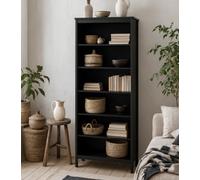 Wyld Haus Wildberry Matt Black 5-Shelf Wooden Bookcase 1990mm