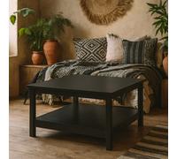 Wyld Haus Wildberry Matt Black Wooden Coffee Table Bottom Shelf