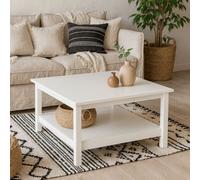 Wyld Haus Wildberry Matt White Wooden Coffee Table With Lower Shelf