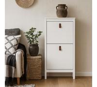 Wyld Haus Wildberry Matt White Wooden Shoe Cabinet With 2 Flip-Down Doors