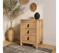 Wyld Haus Wildberry Natural Oak Bedside Table, 3 Drawers