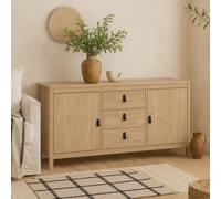Wyld Haus Wildberry Sideboard In Natural Oak Finish, 2 Doors 3 Drawers