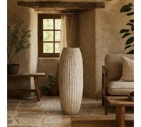 Wyld Haus Wildbloom Tall White Ceramic Fin Vase 70Cm Matt-Glazed Sculptural Design