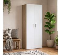Wyld Haus Wilde 2-Door Wardrobe In Natural Oak Effect And White Gloss