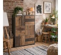 Wyld Haus Willowmere Vintage Wood 6-Door Chest Storage Cabinet, Grey