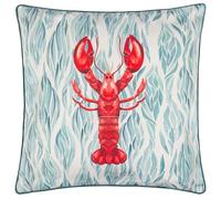 Wylder Abersoch Lobster Cushion Cover - Outdoor Water Resistant Coastal Piped Edge Decorative Case (Marine - 45x45cm)