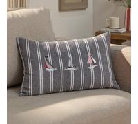 Wylder Abersoch Regatta Rectangular Polyester Filled Cuhsion, Navy, 30 X 50Cm