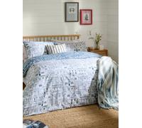 Wylder Abersoch Town Duvet Set Sea Blue Blue