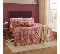 Wylder Albus Barn Owl Floral Duvet Cover Set In Red Red Single