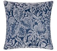 Wylder Bali Jacquard Botanical Cushion Cover - Midnight - Midnight - 50cm x 50cm