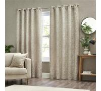 Wylder Bali Jacquard Room Darkening Eyelet Curtain Pair Natural (W)117Cm X (D)183Cm