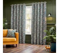 Wylder Bengal Chenille Room Darkening Eyelet Curtain Pair Wedgewood (W)168Cm X (D)137Cm