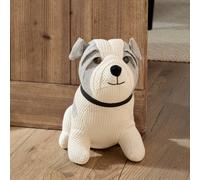 furn. Wylder Betsie Dog Door Stop - Cotton Waffle Weighted Novelty Door Stopper (Natural - 25x20x24cm)