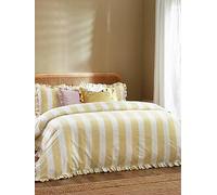 Wylder Birdie Stripe Duvet Cover Set In Yellow Yellow