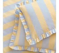 Wylder Birdie Stripe Ruffle Pillowcase Pair 50X75, Yellow