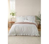 Furn Duvet Cover Set Wylder Nature Blousey, 100% Cotton, Ruffled Trim, Pink Double