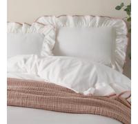 Wylder Nature Blousey Ruffled Cotton Pillowcase Pair - Pink