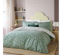 Wylder Brianna Reversible Cotton Floral Duvet Cover Set - Tarragon - Double - Tarragon - 100% Cotton