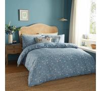 Wylder Nature Duvet Cover Set Bronte Printed Floral 100% Cotton Super King, Bluebell