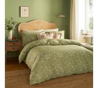 Furn Duvet Cover Set Wylder Nature Bronte Floral 100% Cotton Green Single