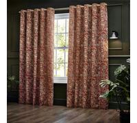 Wylder Chenille Bengal Tiger Eyelet Curtains - Amber - 168cm x 229cm - Amber - 100% Polyester