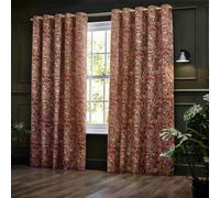 Wylder Chenille Bengal Tiger Eyelet Curtains - Amber - Amber - 168cm x 137cm - 168cm x 137cm