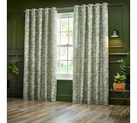 Wylder Chenille Bengal Tiger Eyelet Curtains - Sage - 168cm x 137cm - Sage - 100% Polyester
