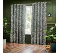 Wylder Chenille Bengal Tiger Eyelet Curtains - Wedgewood - Wedgewood - 168cm x 137cm - 168cm x 137cm