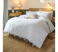 Wylder Chloe Reversible Cotton Printed Duvet Cover Set - White - Double - White - 100% Cotton