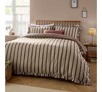 Wylder Connie Striped Ruffle Duvet Cover Set | Various Colours & Sizes