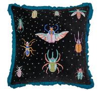 Wylder Darkling Beetles Embroidered Velvet Feather Rich Cushion