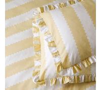 Wylder Nature Wylder Birdie Stripe Ruffle Single Duvet Cover Set Butter Yellow, Yellow