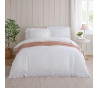 furn. Wylder Nature Florrie Embroidered Cotton Duvet Set - Peach - Super King