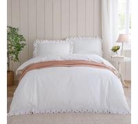 Wylder Nature Florrie Embroidered Cotton Duvet Set - Peach - Double