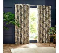 Wylder Galapagos Jacquard Eyelet Curtains - Natural - 168cm x 183cm - Natural - 100% Polyester