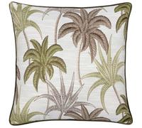 Wylder Galapagos Jacquard Piped Cushion Cover - Green - Green - 50cm x 50cm