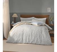 furn. Wylder Grace Leaf Duvet Cover Set - Matt Satin Jacquard Tonal Reverse Bedding (Mist Grey - King)