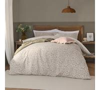 furn. Wylder Grace Leaf Duvet Cover Set - Matt Satin Jacquard Tonal Reverse Bedding (Natural - Single)