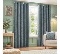 Wylder Grantley Jacquard Room Darkening Eyelet Curtain Pair Wedgewood (W)168Cm X (D)183Cm