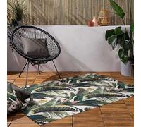Wylder Tropics Hawaii Outdoor Rug - Tropical Leaf Design (Green - 120 x 170cm)