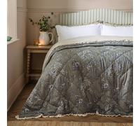 Wylder Hermione Ruffled 100% Cotton Floral Bedspread | Various Colours