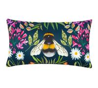 Wylder House Of Bloom Zinnia Bee Outdoor Cushion Cover - Navy - Navy - 30cm x 50cm