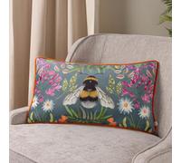 Wylder House Of Bloom Zinnia Bee Rectangular Velvet Piped Feather Rich Filled Cushion