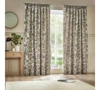 Wylder Jacquard Pomegranate Floral Pencil Pleat Curtains - Natural - 229cm x 183cm - Natural - 100% Polyester