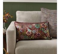 Wylder Meadow Bloom Blossom Printed Chenille Cushion In Purple Purple 30cm x 50cm