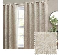 Wylder Bali Botanical Jacquard Eyelet Curtains In Natural 168 X 137Cm, Multi